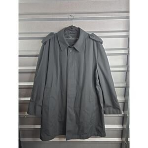 Oleg Cassini Mens Trench Coat 44R Gray Thermolite Insulated Rain Coat